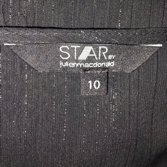 Star by Julien Macdonald Black Shimmer Wrap Blouse – Size 10 - Picture 6 of 6